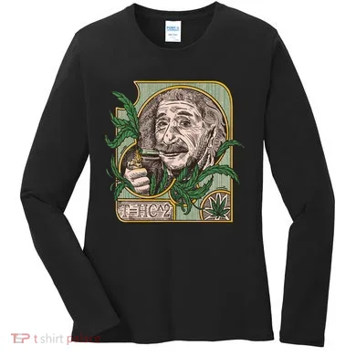 Einstein Smoking Weed Women's Long Sleeve Shirt