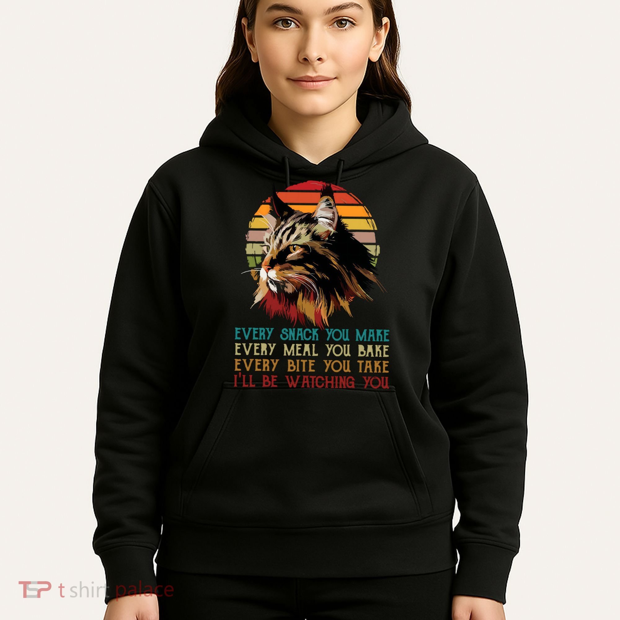 Every Snack You Make Ill Be Watching Funny Maine Coon Meow Hoodie