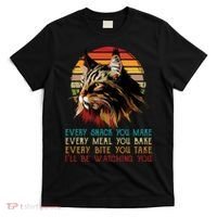 Every Snack You Make Ill Be Watching Funny Maine Coon Meow T-Shirt thumb 0
