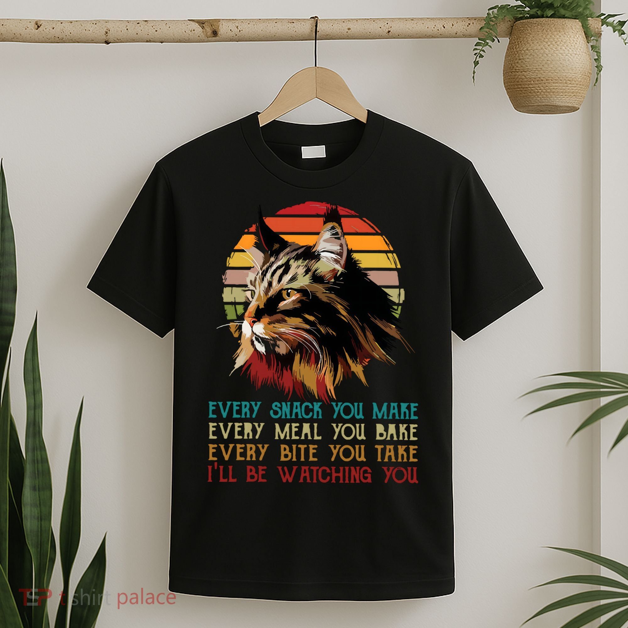 Every Snack You Make Ill Be Watching Funny Maine Coon Meow T-Shirt