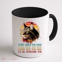 Every Snack You Make Ill Be Watching Funny Maine Coon Meow Coffee Mug thumb 1