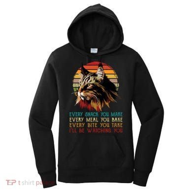 Every Snack You Make Ill Be Watching Funny Maine Coon Meow Women's Hoodie
