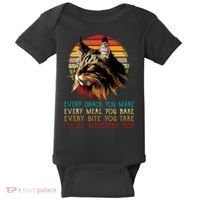 Every Snack You Make Ill Be Watching Funny Maine Coon Meow Baby Bodysuit thumb 0