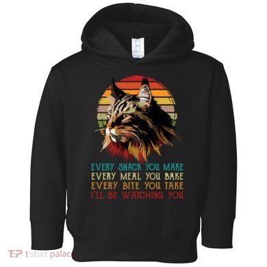 Every Snack You Make Ill Be Watching Funny Maine Coon Meow Toddler Hoodie