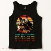 Every Snack You Make Ill Be Watching Funny Maine Coon Meow Tank Top thumb 2