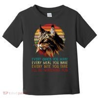 Every Snack You Make Ill Be Watching Funny Maine Coon Meow Toddler T-Shirt thumb 0