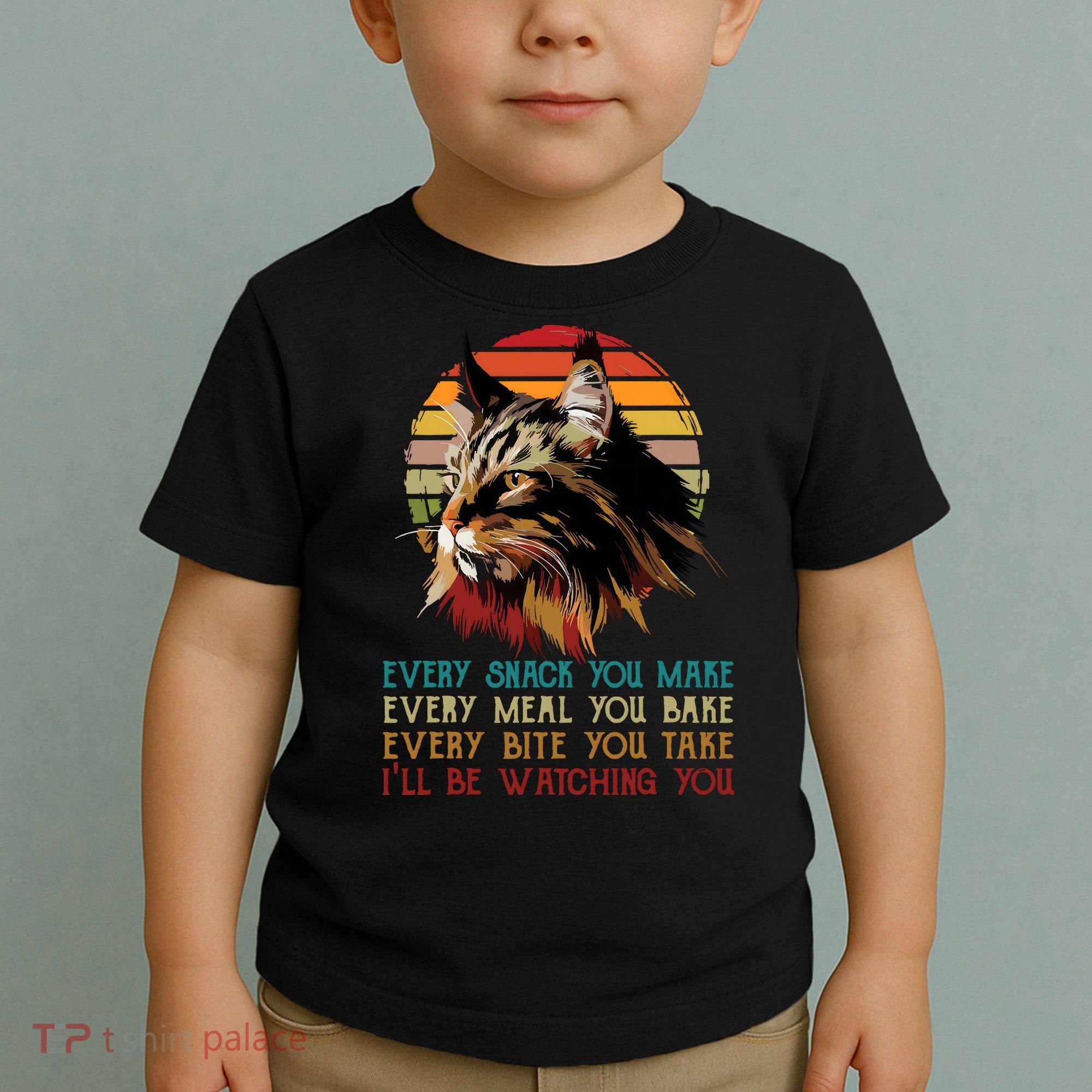 Every Snack You Make Ill Be Watching Funny Maine Coon Meow Toddler T-Shirt