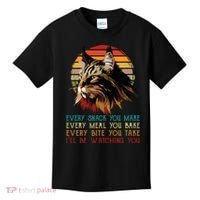 Every Snack You Make Ill Be Watching Funny Maine Coon Meow Kids T-Shirt thumb 0