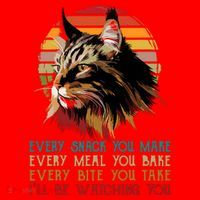 Every Snack You Make Ill Be Watching Funny Maine Coon Meow Santa Hat thumb 1