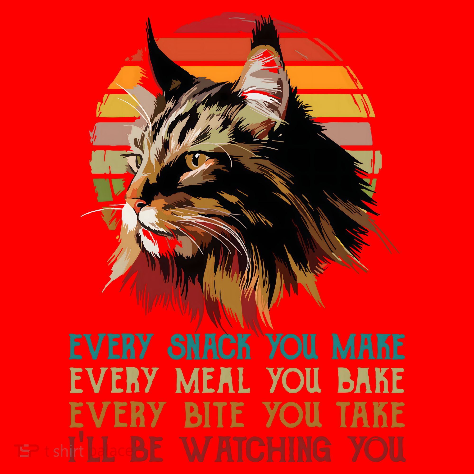 Every Snack You Make Ill Be Watching Funny Maine Coon Meow Santa Hat