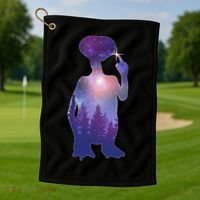ET Alien Galaxy Forest Golf Towel thumb 1