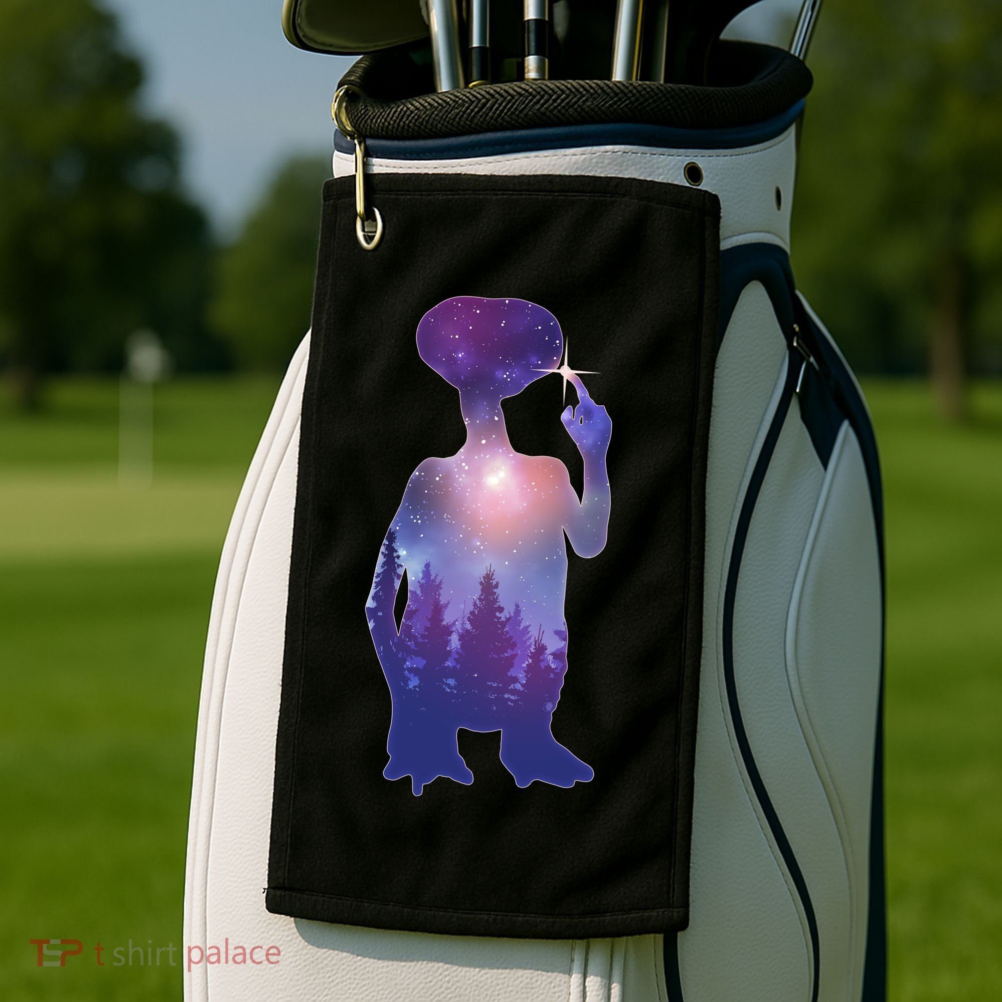 ET Alien Galaxy Forest Golf Towel
