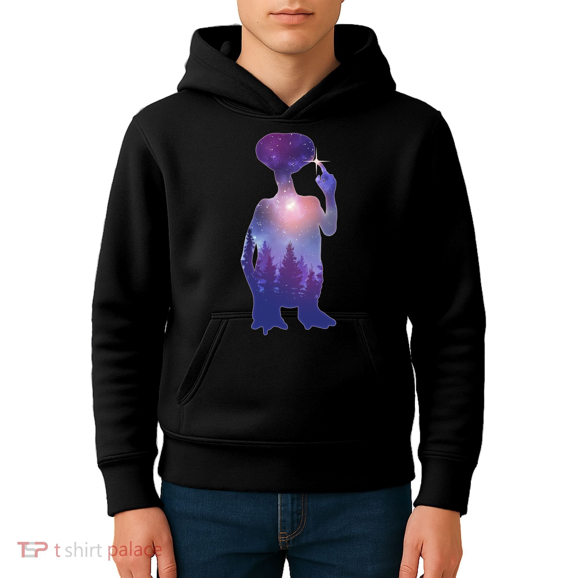 ET Alien Galaxy Forest Kids Hoodie