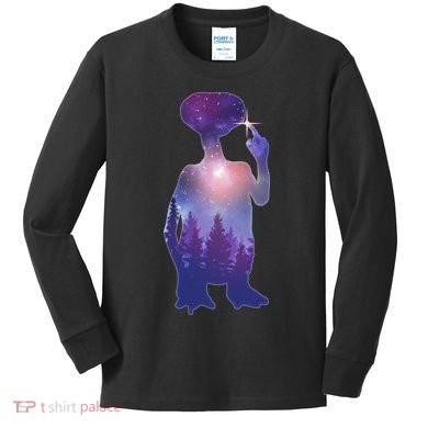 ET Alien Galaxy Forest Kids Long Sleeve Shirt