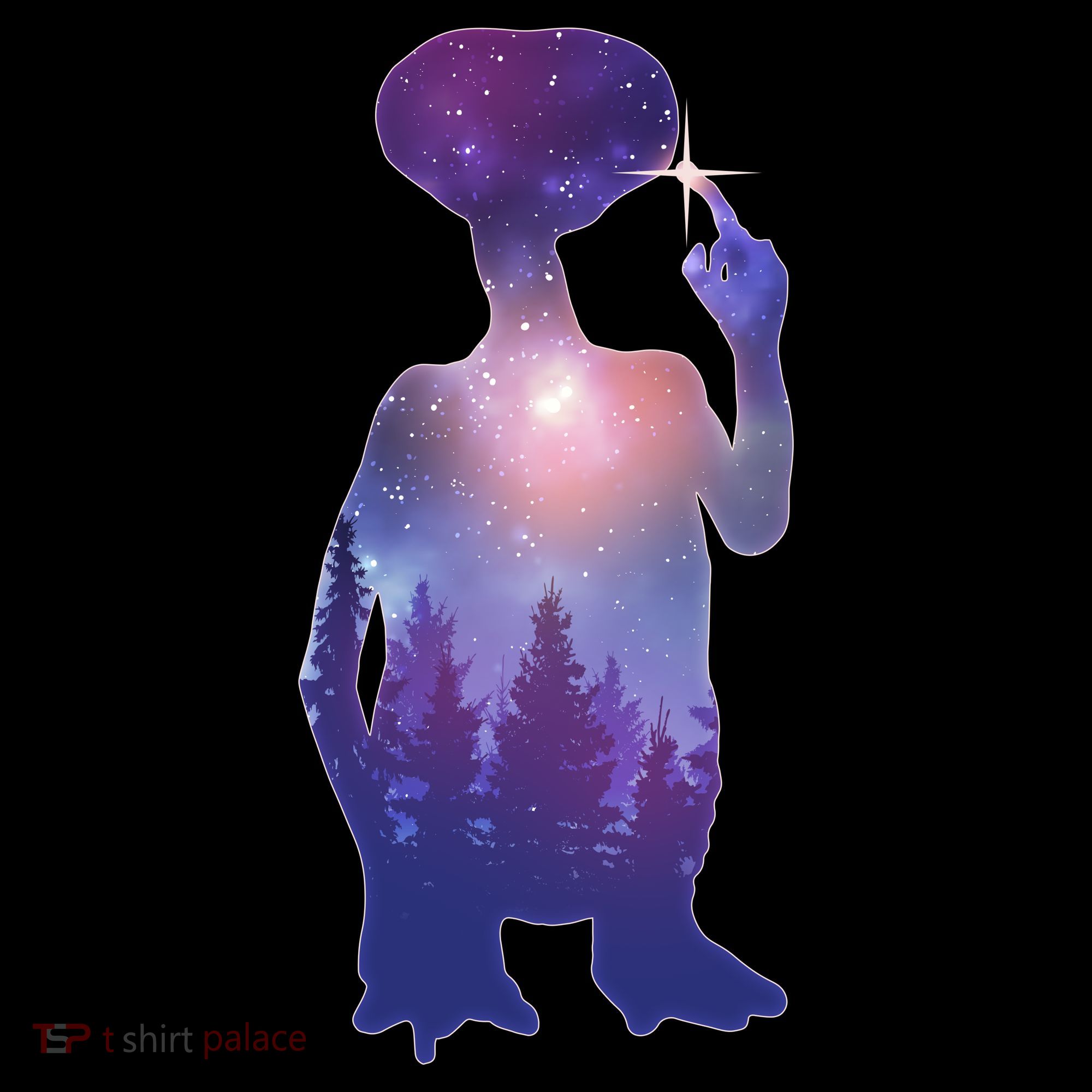 ET Alien Galaxy Forest Kids Long Sleeve Shirt