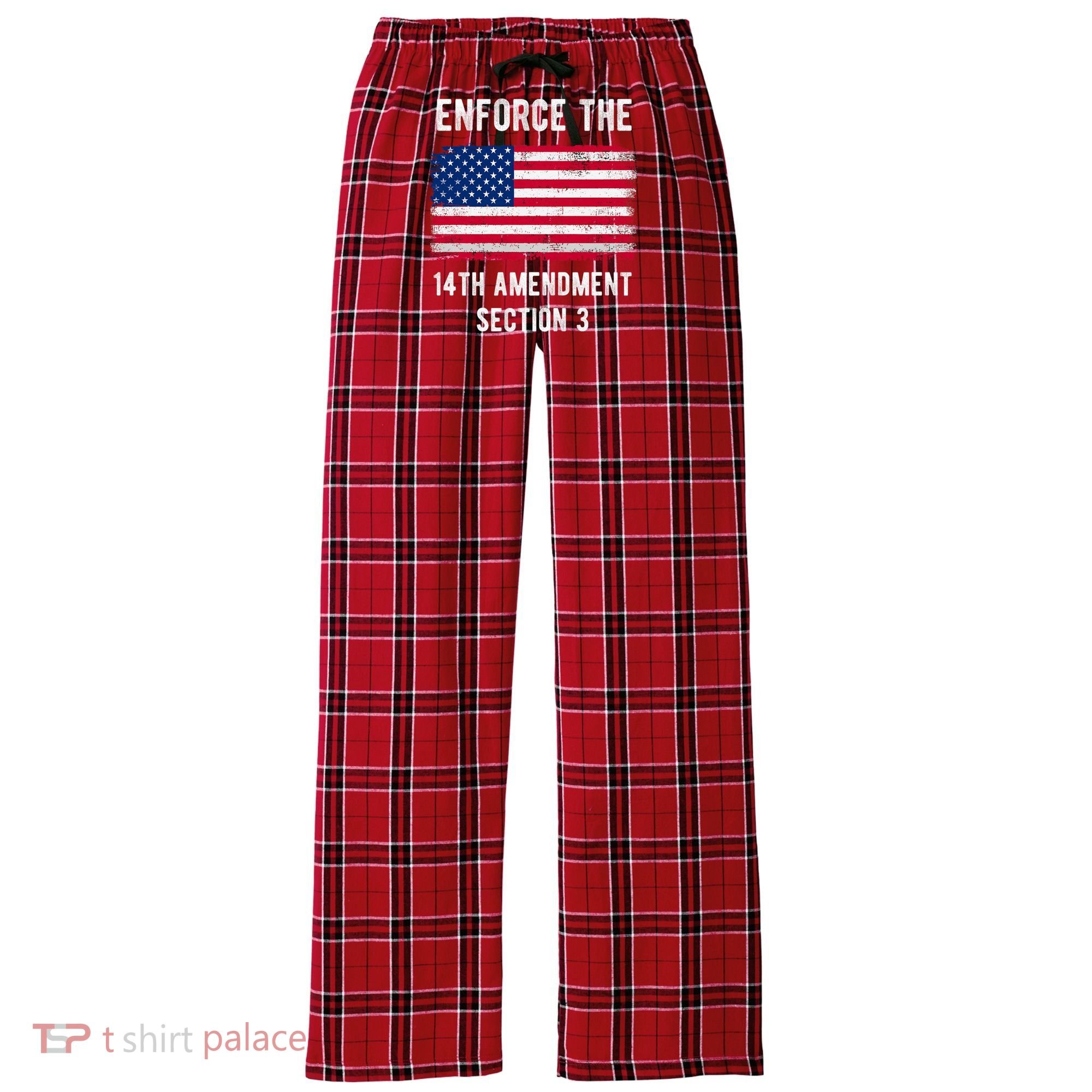 Enforce The 14th Amendment Section 3 Women's Flannel Plaid Pajama Pants
