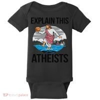 Explain This Atheists Jesus Basketball Funny Memes Gen-Z Baby Bodysuit thumb 0
