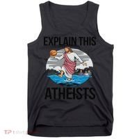 Explain This Atheists Jesus Basketball Funny Memes Gen-Z Tank Top thumb 0