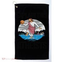 Explain This Atheists Jesus Basketball Funny Memes Gen-Z Golf Towel thumb 0