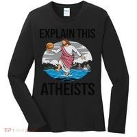 Explain This Atheists Jesus Basketball Funny Memes Gen-Z Women's Long Sleeve Shirt thumb 0