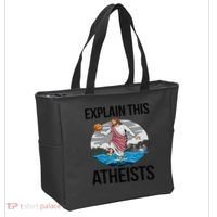 Explain This Atheists Jesus Basketball Funny Memes Gen-Z Tote Bag thumb 2