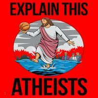 Explain This Atheists Jesus Basketball Funny Memes Gen-Z Santa Hat thumb 1