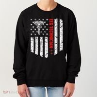 Eeg Technician American Flag Patriotic Medicine Gift Women's Sweatshirt thumb 0