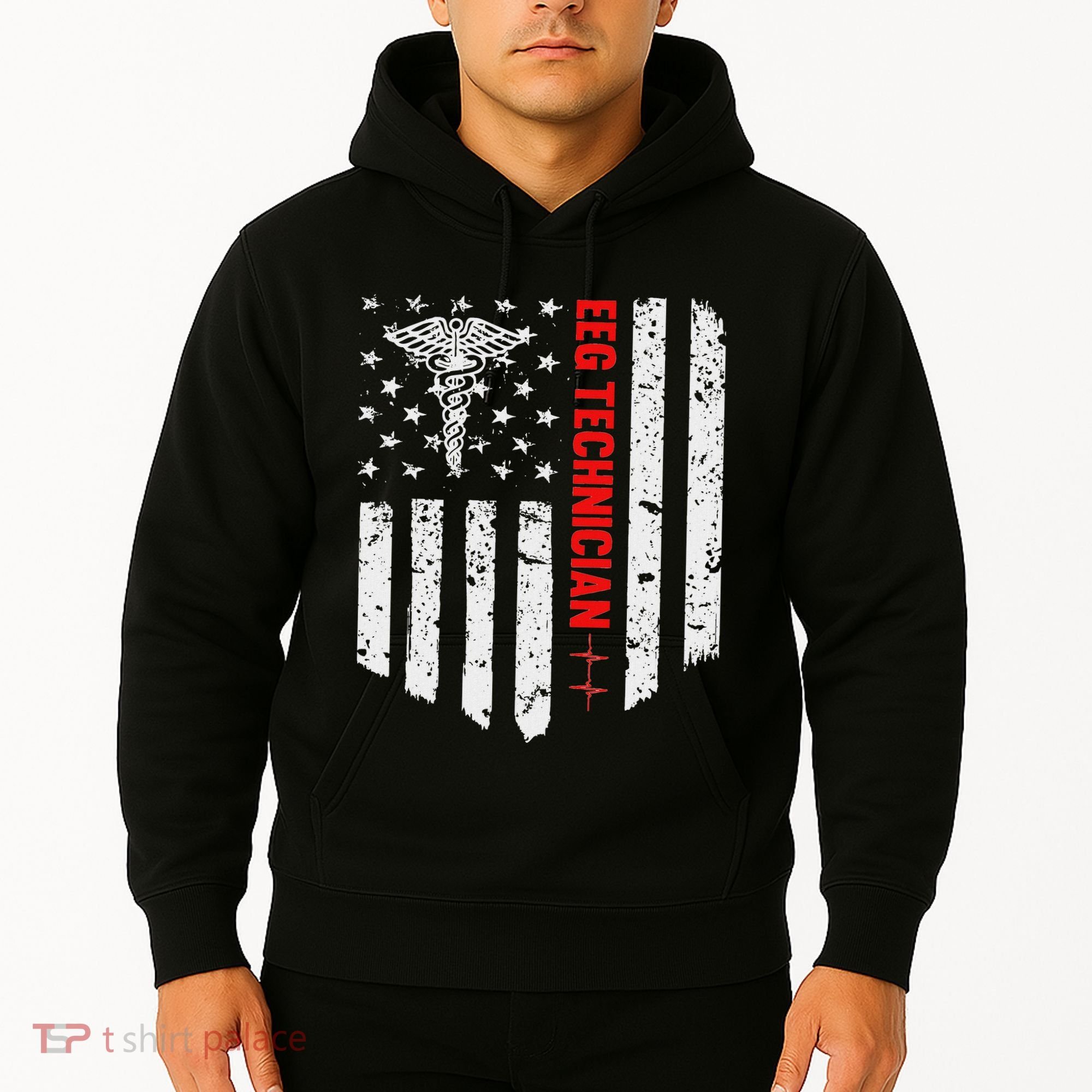 Eeg Technician American Flag Patriotic Medicine Gift Hoodie