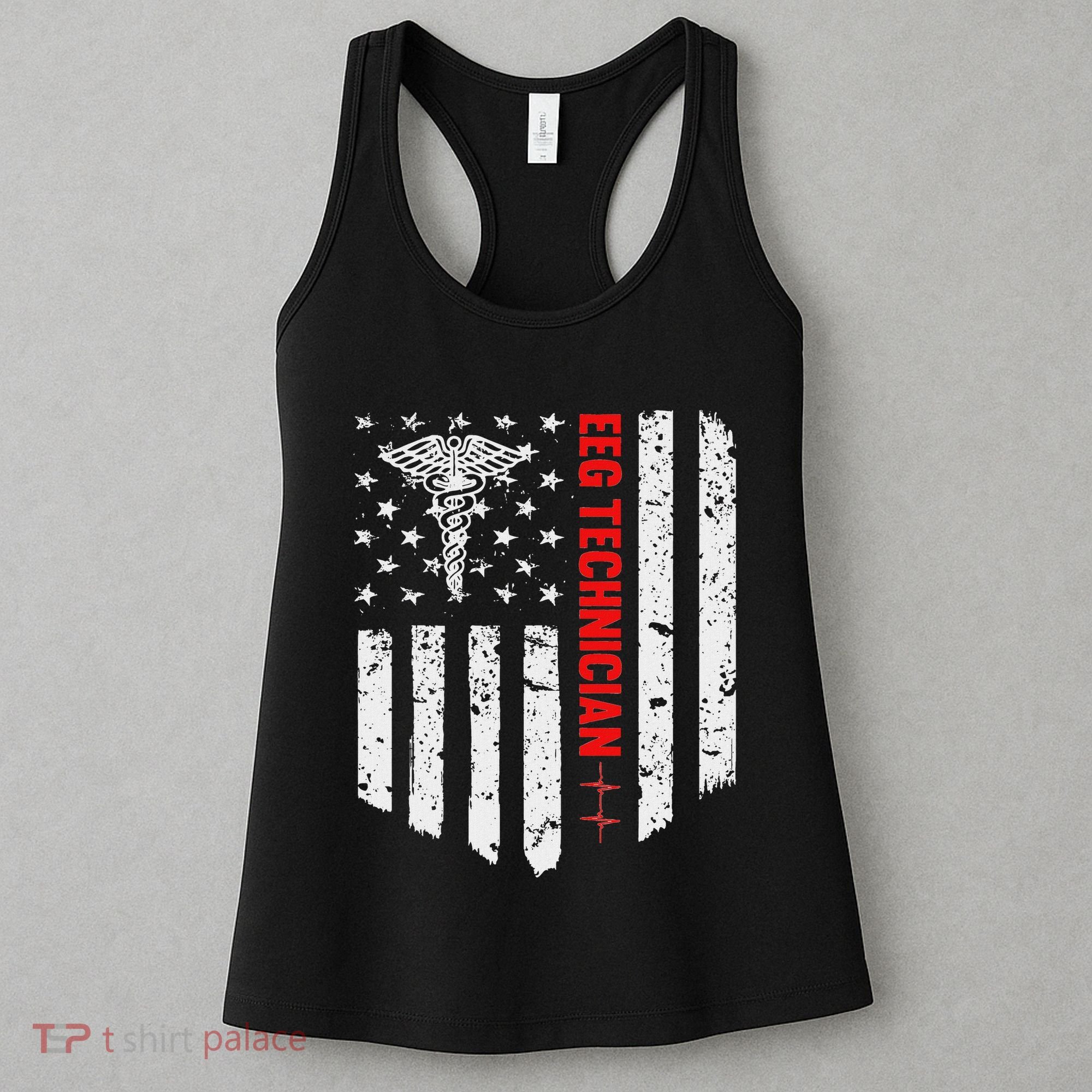 Eeg Technician American Flag Patriotic Medicine Gift Women's Tank Top