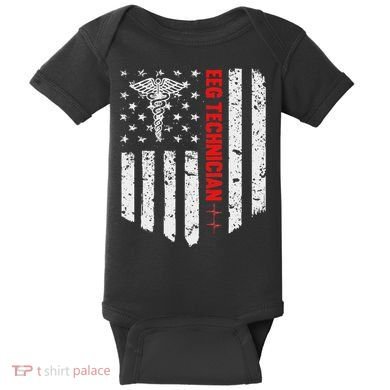 Eeg Technician American Flag Patriotic Medicine Gift Baby Bodysuit