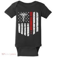 Eeg Technician American Flag Patriotic Medicine Gift Baby Bodysuit thumb 0