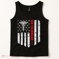 Eeg Technician American Flag Patriotic Medicine Gift Tank Top thumb 2