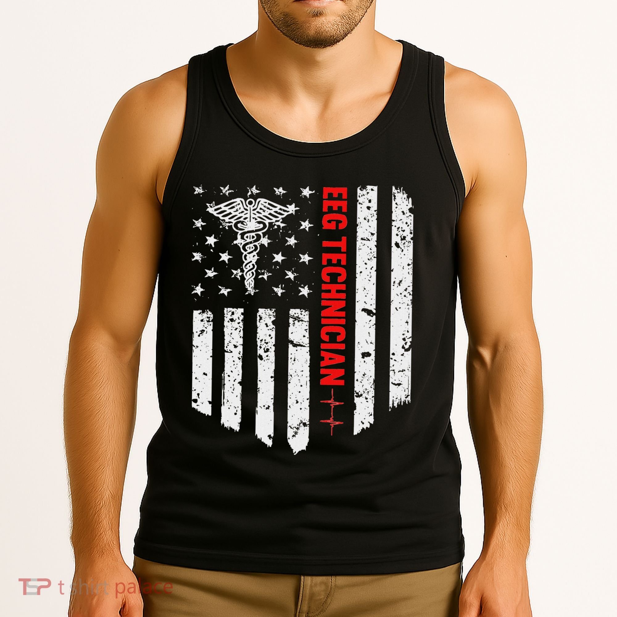 Eeg Technician American Flag Patriotic Medicine Gift Tank Top