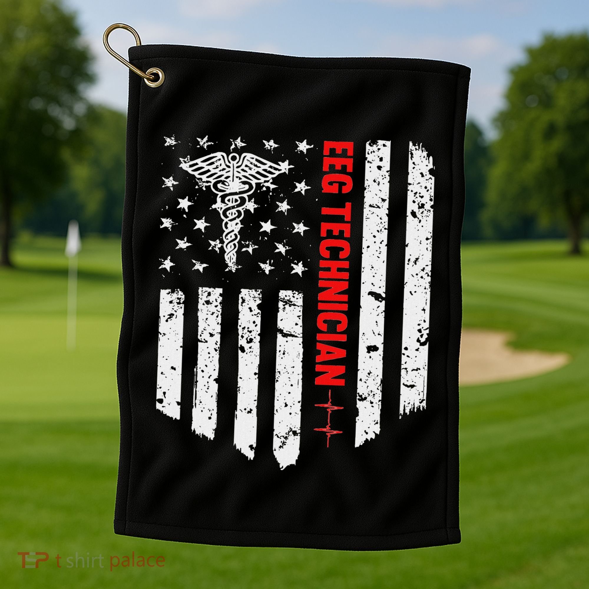 Eeg Technician American Flag Patriotic Medicine Gift Golf Towel