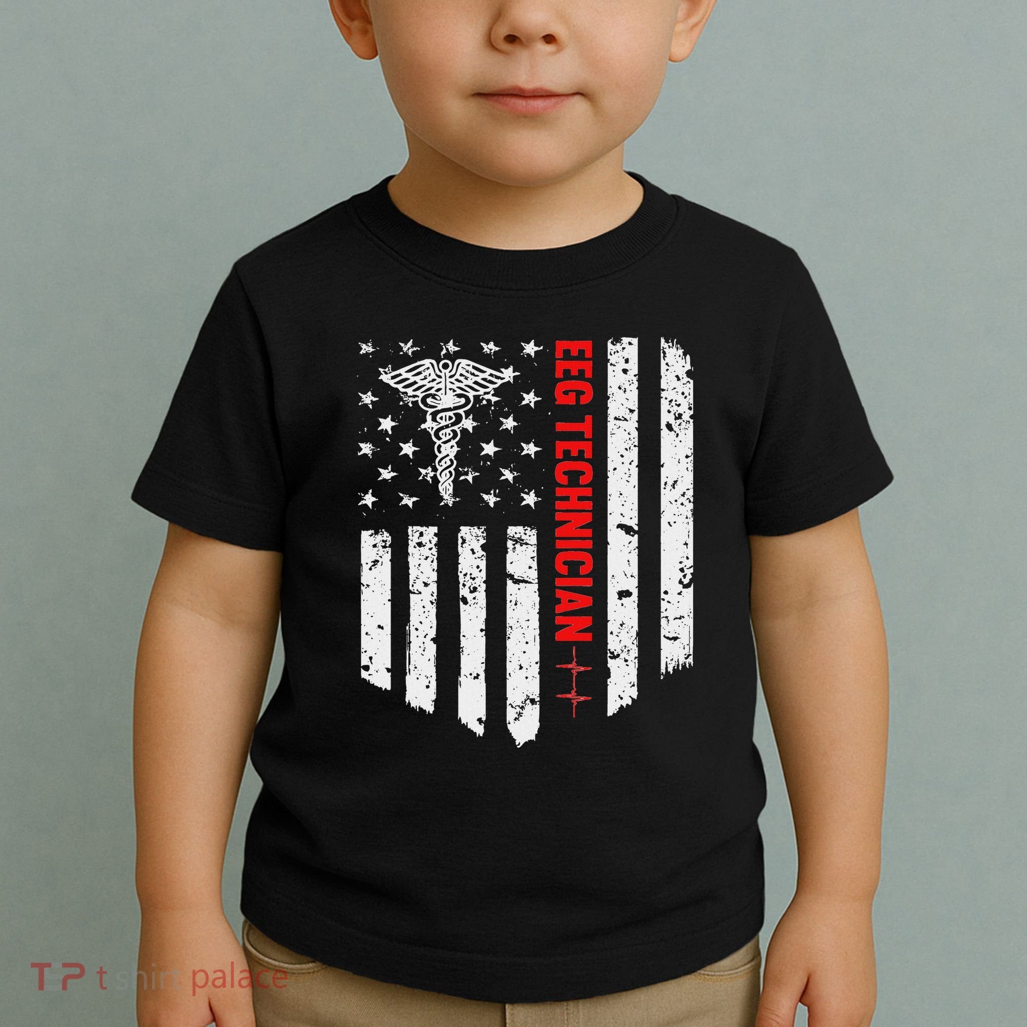 Eeg Technician American Flag Patriotic Medicine Gift Toddler T-Shirt