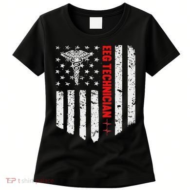 Eeg Technician American Flag Patriotic Medicine Gift Women's T-Shirt