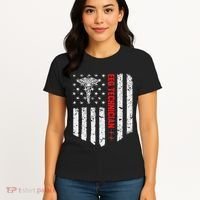 Eeg Technician American Flag Patriotic Medicine Gift Women's T-Shirt thumb 4