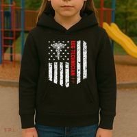 Eeg Technician American Flag Patriotic Medicine Gift Kids Hoodie thumb 3
