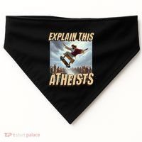 Explain This Atheists Funny Meme Jesus Skateboarding USA-Made Doggie Bandana thumb 0