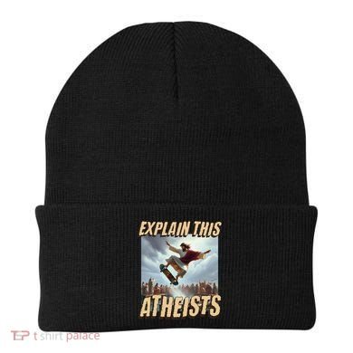 Explain This Atheists Funny Meme Jesus Skateboarding Beanie