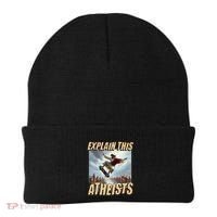 Explain This Atheists Funny Meme Jesus Skateboarding Beanie thumb 0