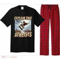 Explain This Atheists Funny Meme Jesus Skateboarding Pajama Set thumb 0