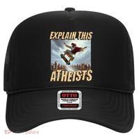 Explain This Atheists Funny Meme Jesus Skateboarding Hat thumb 0