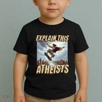 Explain This Atheists Funny Meme Jesus Skateboarding Toddler T-Shirt thumb 2