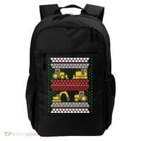 Excavator Tractor Bulldozer Christmas Ugly Sweater Cool Gift Backpack thumb 0