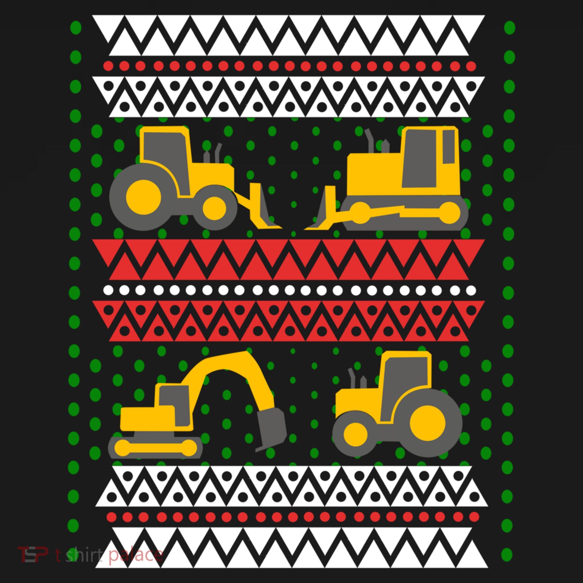 Excavator Tractor Bulldozer Christmas Ugly Sweater Cool Gift Bucket Hat