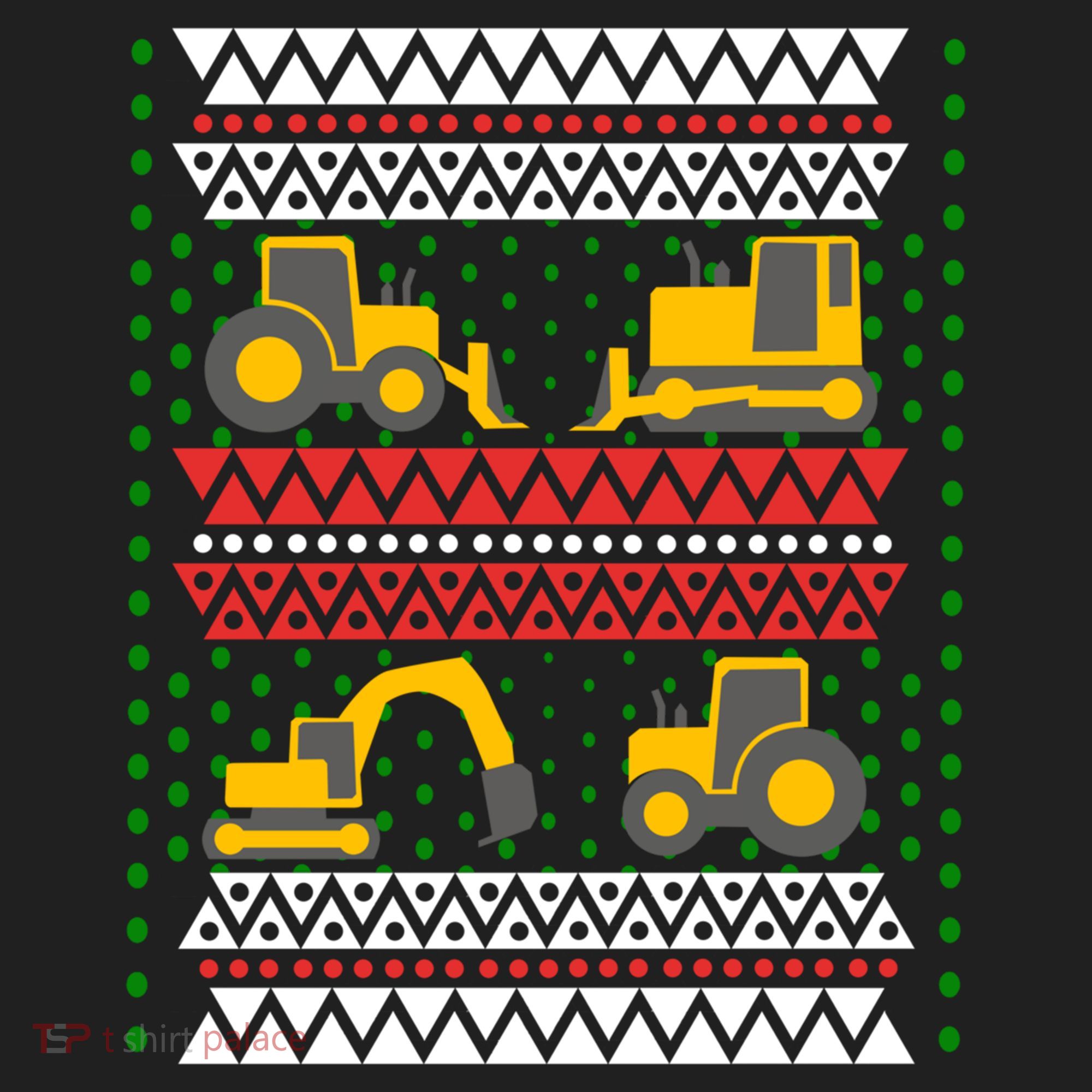 Excavator Tractor Bulldozer Christmas Ugly Sweater Cool Gift Hat