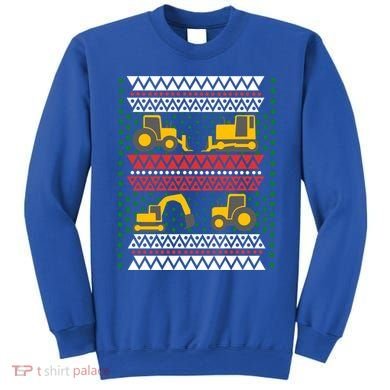 Excavator Tractor Bulldozer Christmas Ugly Sweater Cool Gift Sweatshirt