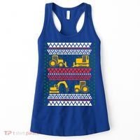 Excavator Tractor Bulldozer Christmas Ugly Sweater Cool Gift Women's Tank Top thumb 0