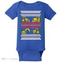 Excavator Tractor Bulldozer Christmas Ugly Sweater Cool Gift Baby Bodysuit thumb 0
